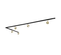 Qazqa - Modern 1-Phase Track System 5-Lights Black with Gold - Gissi- - Modern - Suitable for LED GU10 | 5 Way Light - Steel Surface-Mounted spotway Light - Suitable for Bedroom I