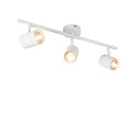 Qazqa - Modern Adjustable Spotbar I Spotlight Ceiling bar White - Jeana 3- - Modern - Suitable for LED GU10 | 3 Way Light - Steel Surface-Mounted spotway Light - Suitable for Living Room I Kitchen I