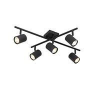 Qazqa - Modern Ceiling Lamp I Ceiling Flush Light black 5-light adjustable - Jeana- - Modern - Suitable for LED GU10 | 5 way light - Steel Spotway light - Suitable for Living room I Kitchen I Bedroo