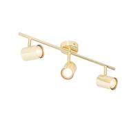 Qazqa - Modern Ceiling Lamp I Ceiling Flush Light Brass 3-Light Adjustable - Jeana- - Modern - Suitable for LED GU10 | 3 Way Light - Steel Surface-Mounted spotway Light - Suitable for Living Room I