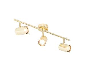 Qazqa - Modern Ceiling Lamp I Ceiling Flush Light Brass 3-Light Adjustable - Jeana- - Modern - Suitable for LED GU10 | 3 Way Light - Steel Surface-Mounted spotway Light - Suitable for Living Room I