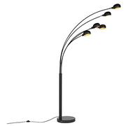 Qazqa - Modern Floor Lamp 5 Black - Sixties Marble- - Design - Suitable for LED E14 | 5 Light - Steel Floor lamp - Suitable for Living Room I Bedroom I