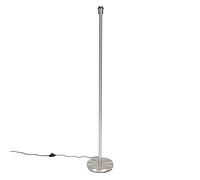 Qazqa - Modern Floor Lamp Steel I Nickel Matt I Satin Without Shade - Simplo- - Modern - Suitable for LED E27 | 1 Light - Steel Floor lamp - Suitable for Bedroom I