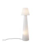 Qazqa Modern Outdoor Floor lamp, Standing lamp for Garden - katrijn - White, max. 23W, e27, 110cm, IP44, Round, 2-Way