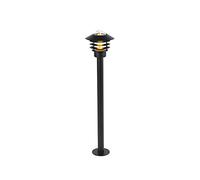 Qazqa - Modern Outdoor Pole I Bollard I Post lamp Black 100 cm IP44 - Prato Garden- - Modern - Suitable for LED E27 | 1 Light - Stainless Steel Bollard Light - Suitable for