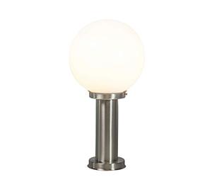 Qazqa - Modern Outdoor Pole I Bollard I Post lamp Post Steel I Nickel Matt I Satin Stainless Steel I Nickel Matt I Satin 50 cm - Sfera Garden- - Modern - Suitable for LED E27 | 1 Light - Stainless s