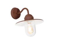 Qazqa Modern Outdoor wall lamp, wall Light for Garden - Kansas - Rust Brown, max. 60W, e27, 29.4cm, IP44, Round