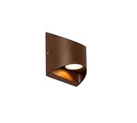 Qazqa - Modern Outdoor Wall Light Rust Brown Incl. LED 2-Light IP54 - Mal Garden- - Modern | 2 Light - Aluminium Outdoor Wall Light - Suitable for