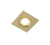 Qazqa - Modern recessed spot gold IP44 - Xena Square- - Modern - Suitable for LED GU10 | 1 way light - Aluminium Outdoor spotway light - Suitable for Living room I Kitchen I