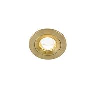 Qazqa - Modern Recessed Spotlight I Downlight Gold Round IP44 - Xena- - Modern - Suitable for LED GU10 | 1 Way Light - Aluminium Outdoor spotway Light - Suitable for Living Room I Kitchen I