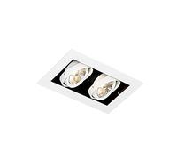 Qazqa - Modern recessed Spotlight White 2-Light Adjustable - Oneon 70- - Modern - Suitable for LED GU10 | 2 Way Light - Steel Recessed Way Light - Suitable for Living Room I Kitchen I Bedroom I