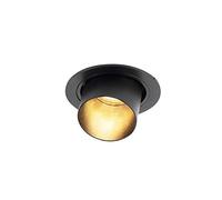 Qazqa - Modern Round recessed Downlight tiltable Black - Installa- - Modern - Suitable for LED GU10 | 1 Way Light - Aluminium Recessed Way Light - Suitable for Living Room I Kitchen I Bedroom I