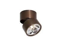 Qazqa - Modern Spotlight Ceiling Dark Bronze Round Adjustable - Go Nine- - Design - Suitable for LED G9 | 1 Way Light - Aluminium Surface-Mounted spotway Light - Suitable for Kitchen I Bedroom I