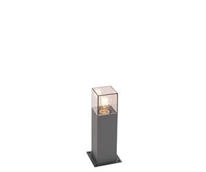 Qazqa - Modern Standing Outdoor Pole I Bollard I Post lamp 30 cm Dark Gray IP44 - Denmark Garden- - Modern - Suitable for LED E27 | 1 Light - Aluminium Bollard Light - Suitable for
