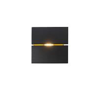 Qazqa - Modern Wall Lamp I Wall Light Black with Gold 9.7 cm - Transfer Groove- - Modern - Suitable for LED G9 | 1 Light - Aluminium Wall Light - Suitable for Living Room I Kitchen I Bedroom I