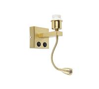 Qazqa - Modern Wall Lamp I Wall Light Gold with Flex arm - Brescia Combi- - Modern - LED | 1 Light - Steel Wall Light - Suitable for Living Room I Kitchen I Bedroom I