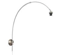 Qazqa - Modern Wall Lamp I Wall Light Steel I Nickel Matt I Satin Without Shade - Arc- - Modern - Suitable for LED E27 | 1 Light - Steel Wall Light - Suitable for Living Room I Kitchen I Bedroom I