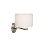 Qazqa - Modern Wall Lamp I Wall Light White Round - VT 1- - Modern - Suitable for LED E27 | 1 Light - Fabric Wall Light - Suitable for Living Room I Kitchen I Bedroom I