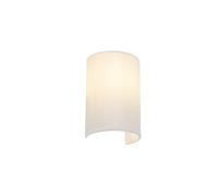 Qazqa - Modern Wall Lamp I Wall Light White - Simple Drum Jute- - Modern - Suitable for LED E27 | 1 Light - Fabric Wall Light - Suitable for Living Room I Kitchen I Bedroom I
