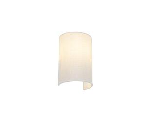 Qazqa - Modern Wall Lamp I Wall Light White - Simple Drum Jute- - Modern - Suitable for LED E27 | 1 Light - Fabric Wall Light - Suitable for Living Room I Kitchen I Bedroom I
