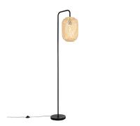 Qazqa - Oriental Floor lamp Bamboo - Yvonne- - Oriental - Suitable for LED E27 | 1 Light - Bamboo Floor lamp - Suitable for Living Room I Bedroom I