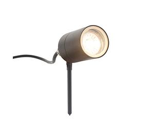 Qazqa - Outdoor Adjustable Spike Spotlight Ceiling Anthracite IP44 - Solo Garden- - Modern - Suitable for LED GU10 | 1 way light - Stainless steel Outdoor spotway light - Suitable for