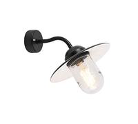 Qazqa - Outdoor Country Wall Lamp I Wall Light Black - Munich Garden- - Industrial - Suitable for LED E27 | 1 Light - Steel Outdoor Wall Light - Suitable for
