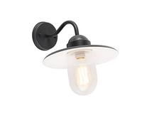 Qazqa - Outdoor Exterior wall Light Anthracite IP44 - Kansas Graphite Garden- - Country - Suitable for LED E27 | 1 Light - Aluminium Outdoor wall Light - Suitable for