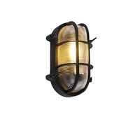 Qazqa - Outdoor Industrial Wall and Ceiling Lamp I Ceiling Flush Light Black Oval IP44 - Noutica Garden- - Industrial - Suitable for LED E27 | 1 Light - Aluminium Outdoor Wall Light - Suitable for
