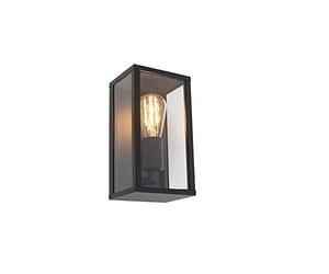 Qazqa - Outdoor Industrial Wall Lamp I Wall Light Black 26 cm IP44 - Charlois Garden- - Industrial - Suitable for LED E27 | 1 Light - Aluminium Outdoor wall Light - Suitable for