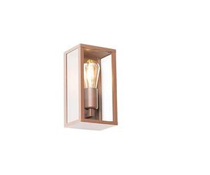 Qazqa - Outdoor Industrial Wall Lamp I Wall Light Rust Brown 26 cm IP44 - Charlois Garden- - Industrial - Suitable for LED E27 | 1 Light - Aluminium Outdoor wall Light - Suitable for