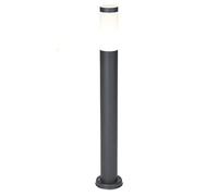 Qazqa - Outdoor Lamp Bollard Anthracite 80 cm IP44 - Rox Garden- - Modern - Suitable for LED E27 | 1 Light - Stainless Steel Bollard Light - Suitable for