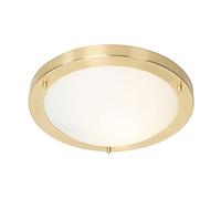 Qazqa - Outdoor Modern Ceiling Lamp I Ceiling Flush Light Gold 31 cm IP44 - Yuma Garden- - Modern - Suitable for LED E27 | 1 Light - Steel Outdoor Ceiling Light - Suitable for