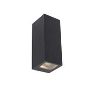 Qazqa - Outdoor Modern Wall Lamp I Wall Light Black GU10 AR70 IP54 - Baleno II Garden- - Modern - Suitable for LED GU10 | 2 Light - Aluminium Outdoor Wall Light - Suitable for