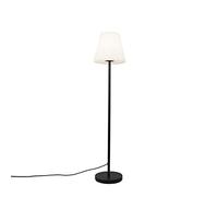 Qazqa - Outdoor Pole I Bollard I Post Floor lamp Black with White Shade 35 cm IP65 - Virginia Garden- - Design - Suitable for LED E27 | 1 Light - Steel Bollard Light - Suitable for