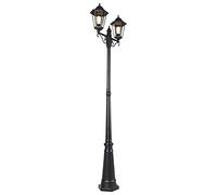 Qazqa - Outdoor Pole I Bollard I Post Lantern Black 220 cm 2-Light IP44 - Havana Garden- - Classic I Antique - Suitable for LED E27 | 2 Light - Aluminium Lanterns - Suitable for