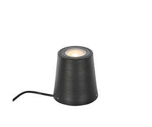Qazqa - Outdoor Pole I Bollard I Post Modern Garden spot Black Round IP65 - Lennard- - Modern - Suitable for LED GU10 | 1 Light - Aluminium Bollard Light - Suitable for