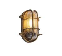 Qazqa - Outdoor Wall and Ceiling Lamp I Ceiling Flush Light Gold I Brass Oval IP44 - Noutica Garden- - Industrial - Suitable for LED E27 | 1 Light - Aluminium Outdoor Wall Light - Suitable for