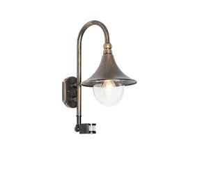 Qazqa - Outdoor Wall Lamp I Wall Light Antique Gold IP44 incl. Motion Detector - Daphne Garden- - Classic I Antique - Suitable for LED E27 | 1 Light - Aluminium Security Light - Suitable for