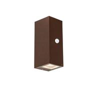 Qazqa - Outdoor Wall Lamp I Wall Light Rust Brown 2-Light GU10 AR70 IP44 with Motion Sensor - Baleno Garden- - Industrial - Suitable for LED GU10 | 2 Light - Aluminium Security Light - Suitable for