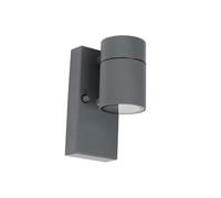 Qazqa - Outdoor Wall Lamp I Wall Light with Twilight Switch Anthracite IP44 - Solo Garden- - Modern - Suitable for LED GU10 | 1 Light - Stainless Steel Security Light - Suitable for