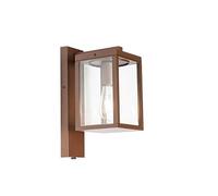 Qazqa - Outdoor Wall Lantern Rust Brown with Light-Dark Sensor IP44 - Charlois Garden- - Industrial - Suitable for LED E27 | 1 Light - Aluminium Security Light - Suitable for