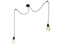 Qazqa - Pendant Lamp I Pendant Light Ceiling Cava Fitting 2 Black- - Modern - Suitable for LED E27 | 2 Light - Steel Pendant Light - Suitable for