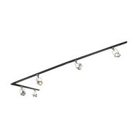Qazqa - Rail System with 5 Spots 1-Phase Black with Steel I Nickel Matt I Satin - Suplux- - Modern - Suitable for LED GU10 | 5 Way Light - Steel Surface-Mounted spotway Light - Suitable for Bedroom