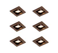 Qazqa recessed Spotlight, Downlight - 105895 - Dark Bronze, gu10, max. 10W, 10cm, Ideal for Hall Way, Kitchen and Bedroom, Set of 6