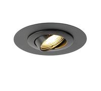 Qazqa recessed Spotlight, Downlight - edu - Black, gu10, max. 50W, 13cm, Round, Ideal for Office, Kitchen, Bedroom, and Living Room