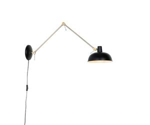 Qazqa - Retro Black & Bronze Wall Lamp - Suitable for LED E27 | 1 Light - Steel Wall Light - Living Room, Kitchen, Bedroom