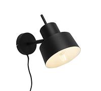Qazqa - Retro Wall Lamp I Wall Light Black - Chappie- - Retro - Suitable for LED E27 | 1 Light - Steel Wall Light - Suitable for Living Room I Kitchen I Bedroom I