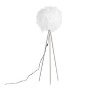 Qazqa - Romantic Floor lamp White - Feather- - Modern - Suitable for LED E27 | 1 Light - Steel Floor lamp - Suitable for Living Room I Bedroom I