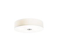 Qazqa - Rural Ceiling Lamp I Ceiling Flush Light White 50 cm - Drum Jute- - Modern - Suitable for LED E27 | 4 Light - Fabric Flush Ceiling Light - Suitable for Living Room I Kitchen I Bedroom I